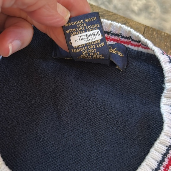Brooks Brothers Men’s Cotton America Red White Blue Pullover Sweater Size Large - Picture 5 of 8